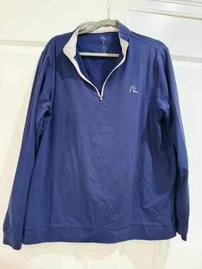 Rhoback Navy Quarter-Zip Pullover with Cream Contrast Collar